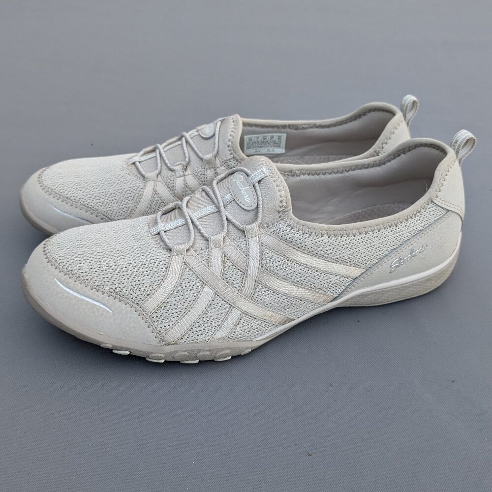 Skechers Light Beige Breathe Easy Slip On Sneaker